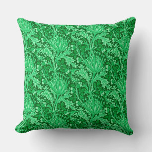William Morris Damask, Emerald Green Cushion