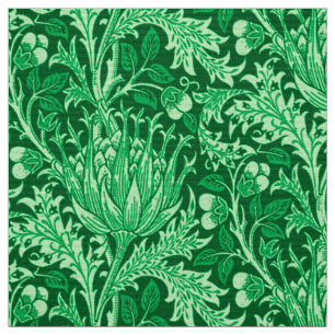 William Morris Damask, Emerald Green Fabric