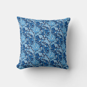 William Morris Damask, Navy & White Cushion