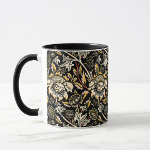 William Morris dark floral arabesque Mug