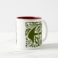 William Morris Dark Green Monogram Arts Crafts