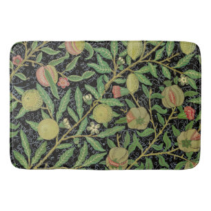 William Morris Dark Pomegranate Fruit Pattern Bath Mat