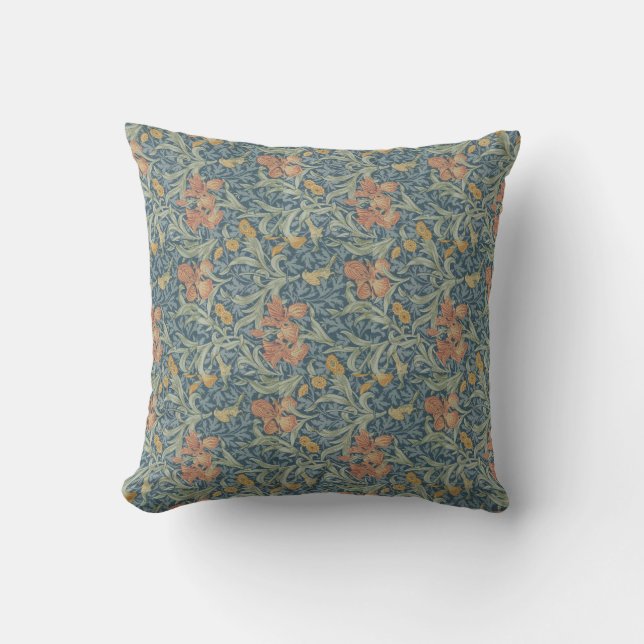 William Morris Decorative Art Iris Pattern Cushion (Front)