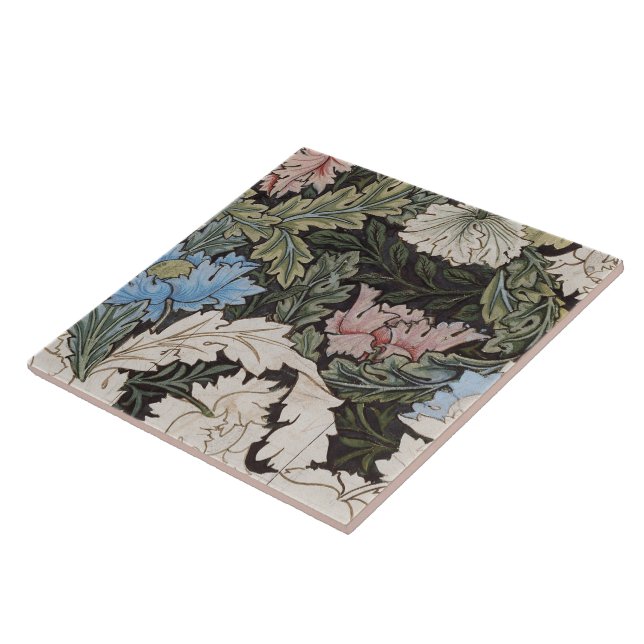 William Morris Decorative Art Wreath Pattern Ceramic Tile (Side)