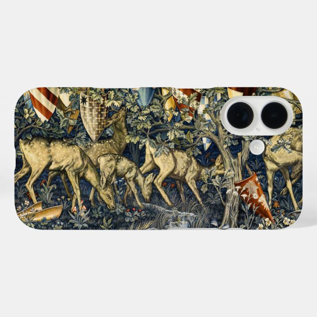 William Morris Deer and Shields in Verdant Realm Case-Mate iPhone Case (Back (Horizontal))