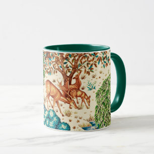 William Morris Deer by a Brook Beige and Green  Mug