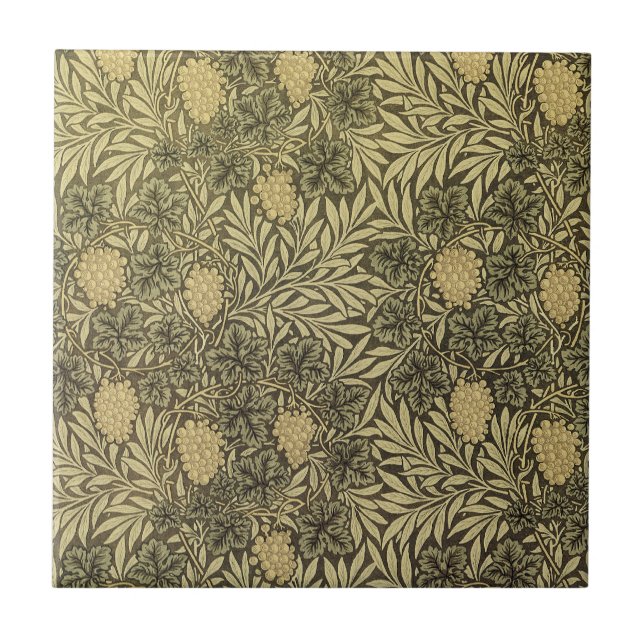 William Morris Design #12 Ceramic Tile (Front)
