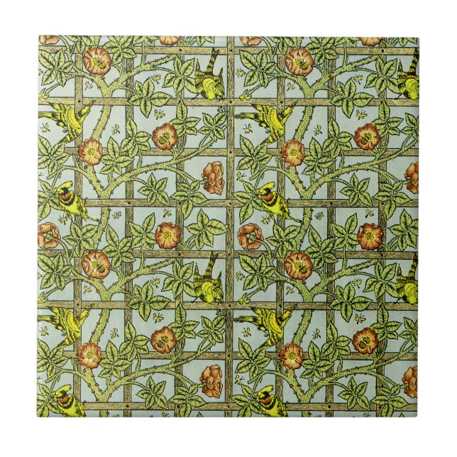 William Morris Design #5 Ceramic Tile (Front)