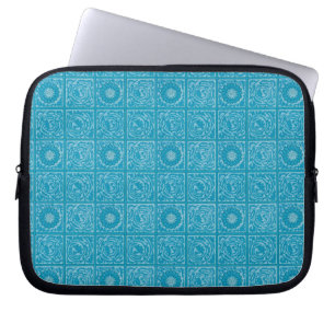 William Morris Diaper Blue Vintage Tile Pattern Laptop Sleeve