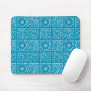 William Morris Diaper Blue Vintage Tile Pattern Mouse Pad