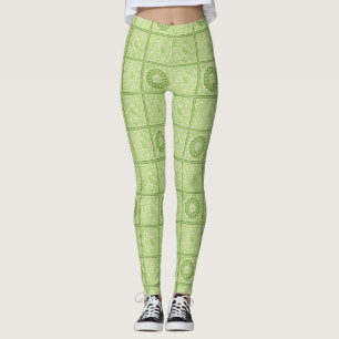 William Morris Diaper Green Tile Pattern Leggings