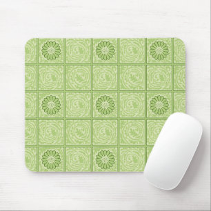 William Morris Diaper Green Tile Pattern Mouse Pad