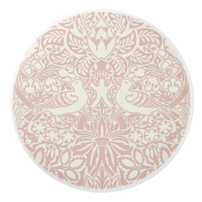 William Morris' Dove and Rose Ceramic Knob (Front)