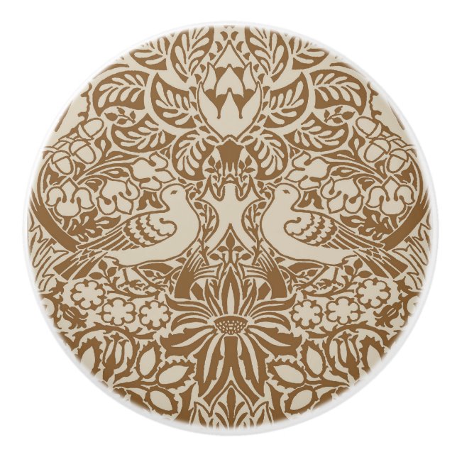 William Morris' Dove and Rose Ceramic Knob (Front)