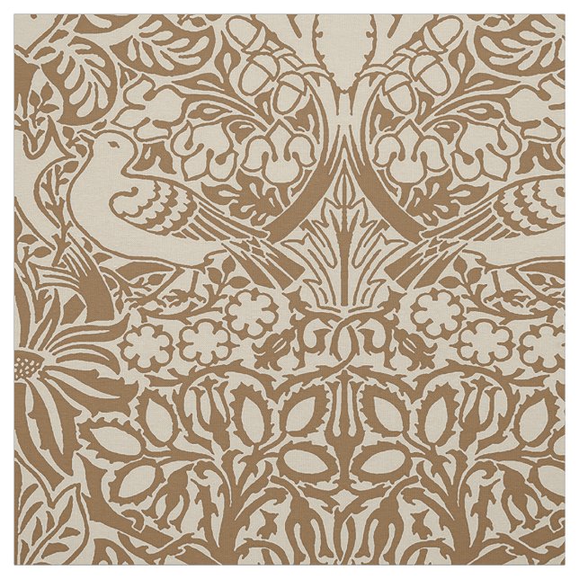 William Morris' Dove and Rose, Mellow Brown Fabric (Swatch)