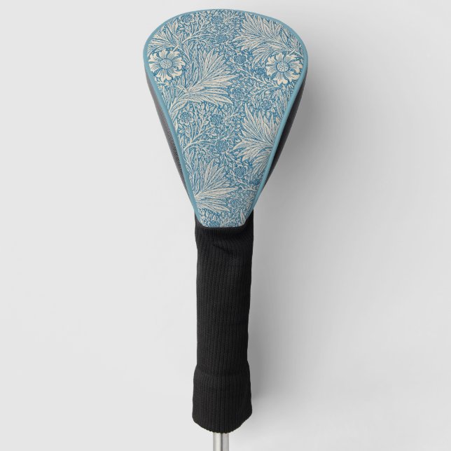 William Morris - Elegant Blue Marigold  Golf Head Cover (Front)