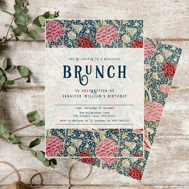 William Morris elegant rustic Brunch invitation (Creator Uploaded)