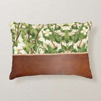 William Morris Elegant White & Green Flower Tree Decorative Cushion
