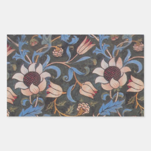 William Morris Evenlode Pattern: Vintage Moody Rectangular Sticker