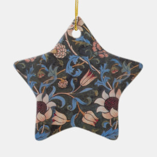 William Morris Evenlode Textile Floral Art Ceramic Tree Decoration
