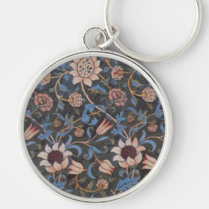 William Morris Evenlode Textile Floral Art Key Ring