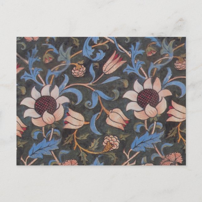 William Morris Evenlode Textile Floral Art Postcard (Front)
