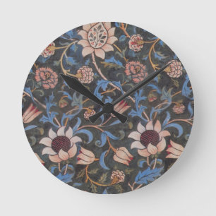 William Morris Evenlode Textile Floral Art Round Clock