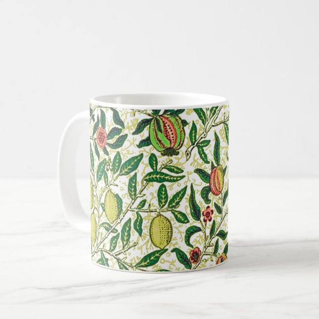 William Morris Exotic Fruit, Lemon Yellow Coffee Mug (Front Left)