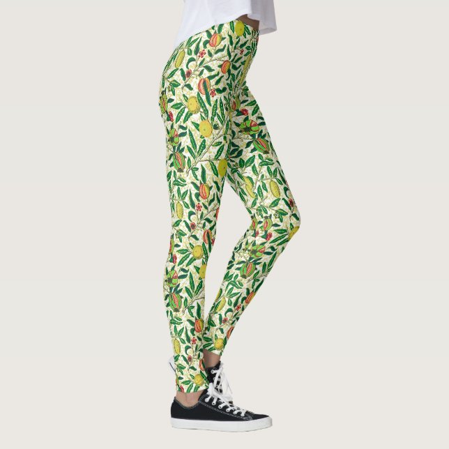 William Morris Exotic Fruit, Lemon Yellow Leggings (Right)