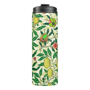 William Morris Exotic Fruit, Lemon Yellow  Thermal Tumbler