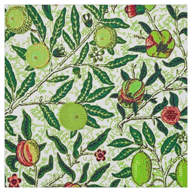 William Morris Exotic Fruit, Lime Green Fabric (Swatch)