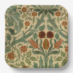 William Morris Fall Colours, Vintage Floral Patter Paper Plate