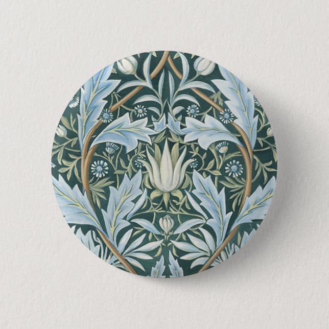 William Morris Fine Floral Wallpaper  Pattern 6 Cm Round Badge (Front)