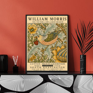 William Morris Floral Bird Art Print, Vintage Poster