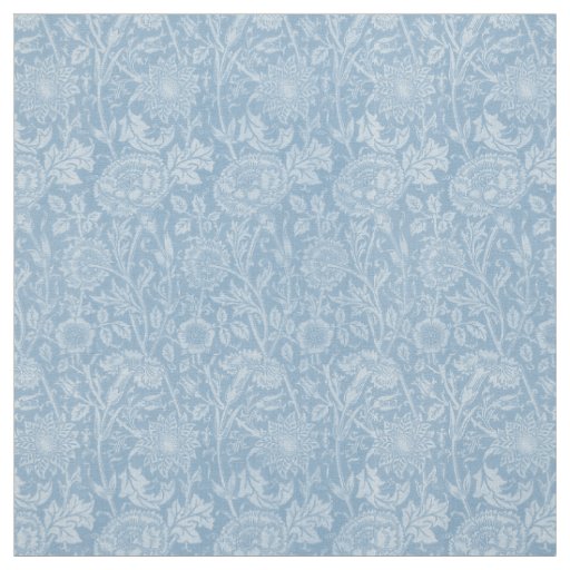 William Morris Floral Blue Fabric Zazzle