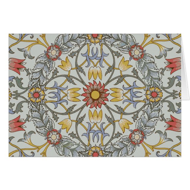 William Morris Floral Circle Flower Illustration (Front Horizontal)