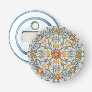 William Morris Floral Circle Flower Illustration Bottle Opener