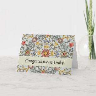 William Morris Floral Circle Flower Illustration Card