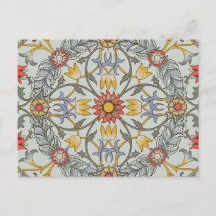 William Morris Floral Circle Flower Illustration Postcard