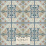 William Morris Floral Craftsman Era Collage RIGHT Ceramic Tile<br><div class="desc">RIGHT SIDE TILE, PATTERN USES EQUAL NUMBERS OF LEFT AND RIGHT SIDE TILES. NOTE: INSTALLATION RECOMMENDATIONS BELOW. These tiles were created from a large sized collage of new watercolor artwork by internationally licensed artist and designer, Audrey Jeanne Roberts and vintage Craftsmen era art sketches and working design drawings from William...</div>