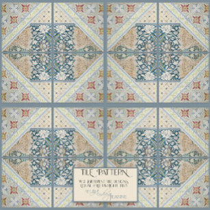 William Morris Floral Craftsman Era Collage RIGHT Ceramic Tile