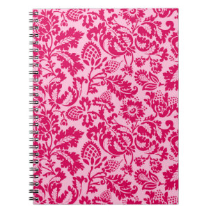 William Morris Floral Damask, Fuchsia and Pink Notebook
