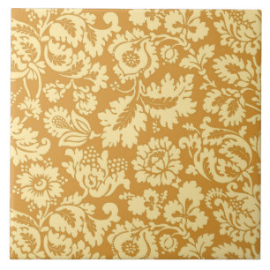 William Morris Floral Damask, Mustard Yellow Tile