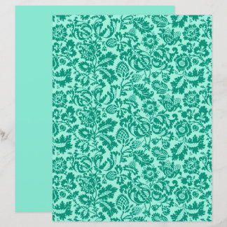 William Morris Floral Damask, Turquoise and Aqua