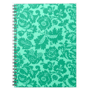 William Morris Floral Damask, Turquoise and Aqua Notebook
