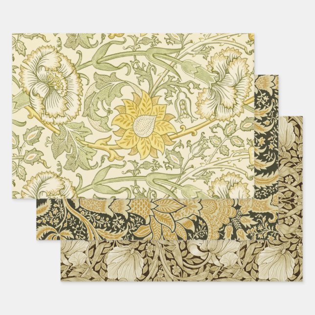 William Morris Floral Design Wrapping Paper Sheet (Set)
