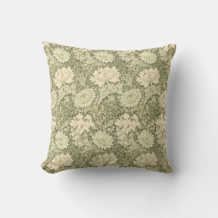 William Morris' Floral Elegance Gold & Green Cushion