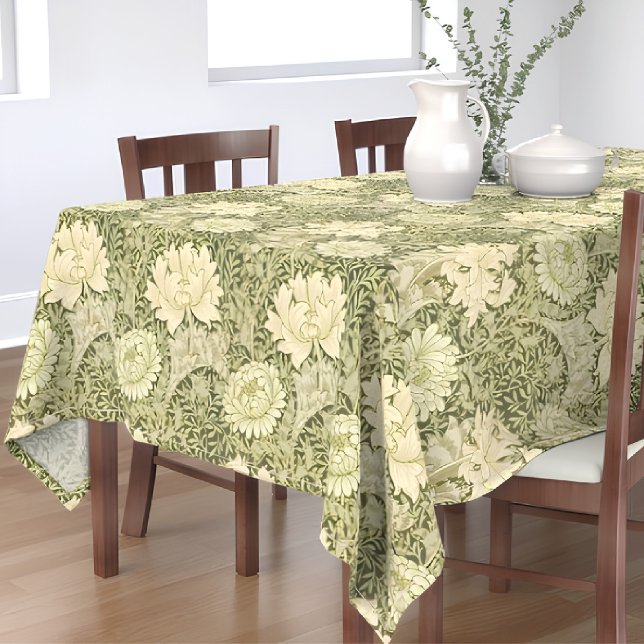 William Morris' Floral Elegance Gold & Green  Tablecloth (Creator Uploaded)
