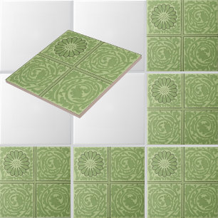 William Morris Floral Foliage Diaper Pattern Ceramic Tile