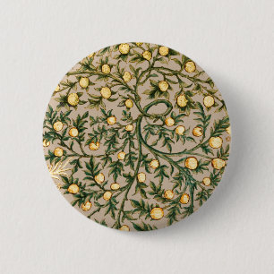 William Morris Floral Fruit Garden Flower Classic 6 Cm Round Badge